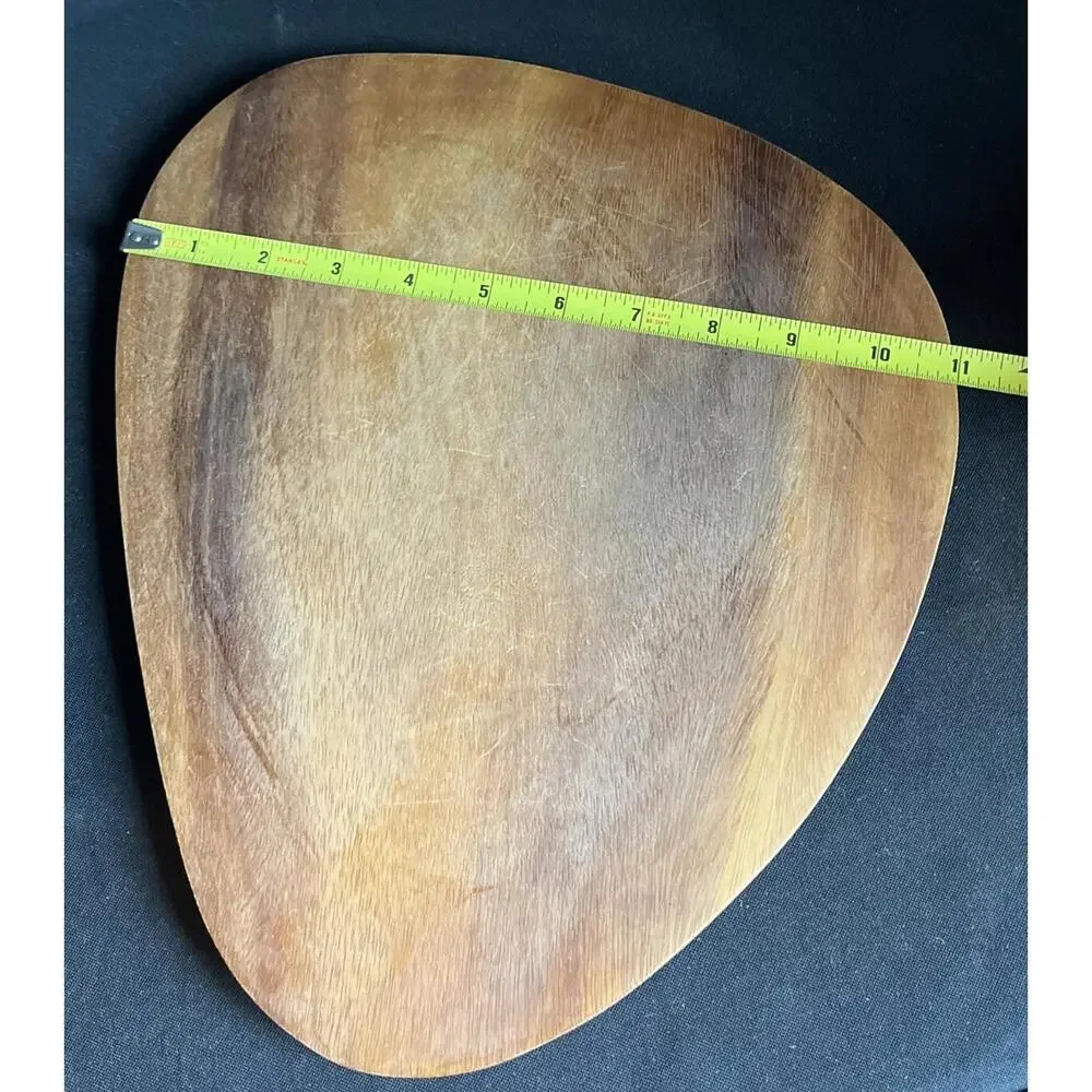 Made in Haiti Vintage“Mountain Maid” Teak Wood Wooden Cutting Board 12” x 11”